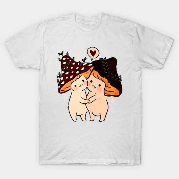 cute mushroom couple characters T-Shirt by M1987M
